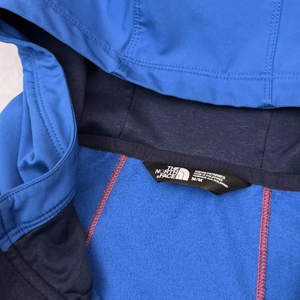 The North Face Kilowatt Varsity Jacket Men's Medium Blue Full Zip Hooded Stretch